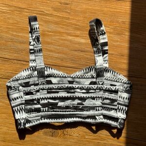 Full Tilt Black and White Aztec Bralette size Small